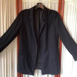 Allsaints Aleida Black Blazer Casual Open Front Size 4